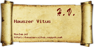 Hauszer Vitus névjegykártya